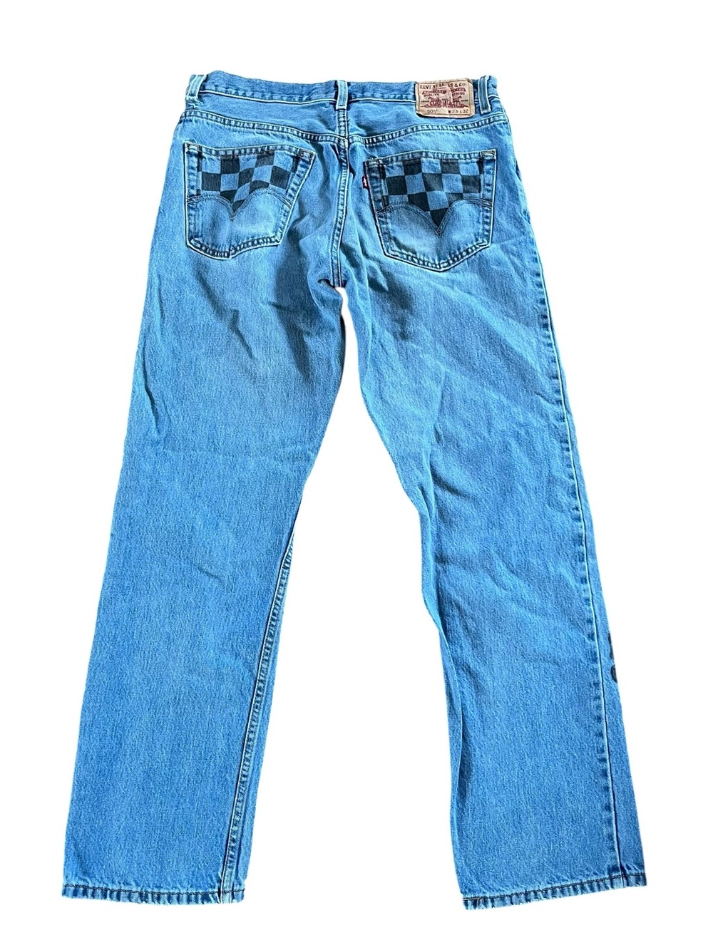 Levi’s 505 Regular Fit Custom Print checkered Butterflies 33 x 32